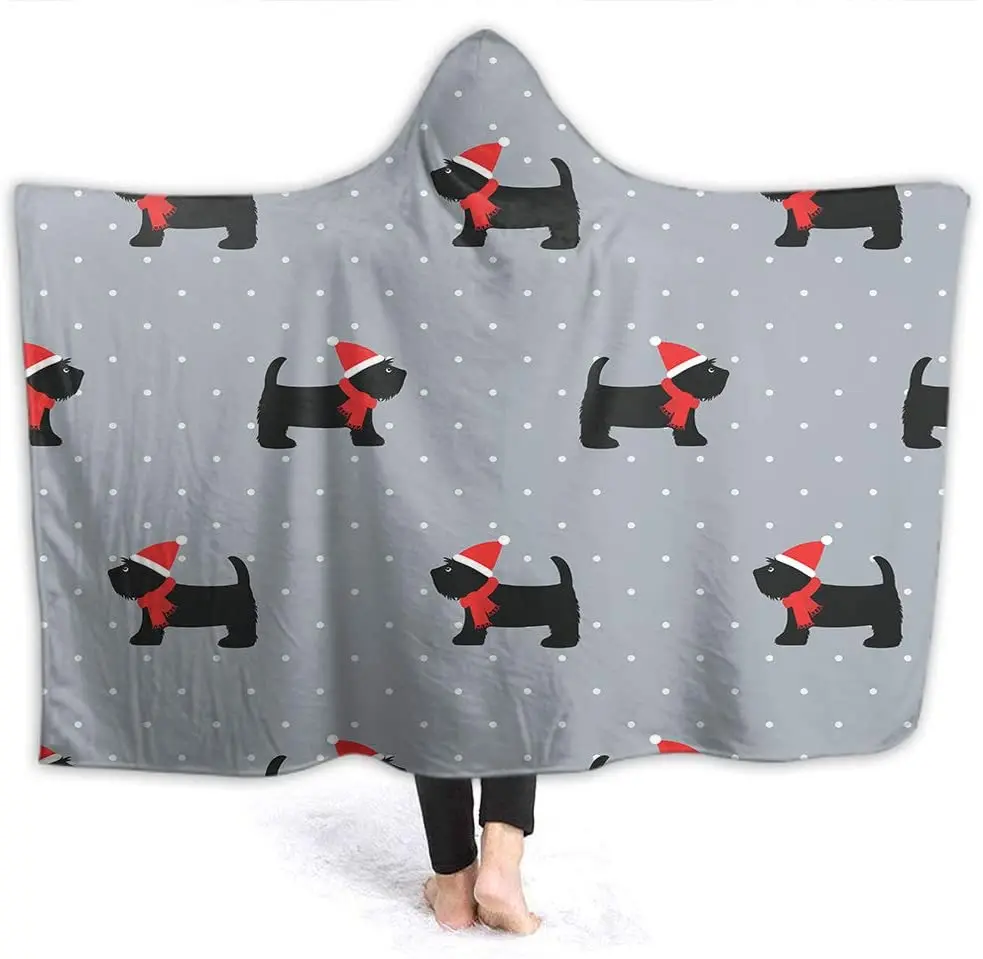 Scottish Terrier Hooded Blanket Xmas Hat Cute Dogs On Polka Dots Winter Chinese New Year Soft Warm Cozy Wearable Fleece Blanket
Scottish Terrier Hooded Blanket Xmas Hat Cute Dogs On Polka Dots Winter Chinese New Year Soft Warm Cozy Wearable Fleece Blanket