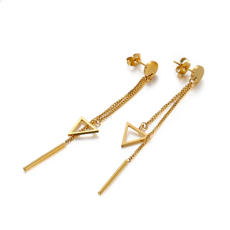 Clip Earrings New earrings long fringed triangle earrings simple temperament wild
Clip Earrings New earrings long fringed triangle earrings simple temperament wild