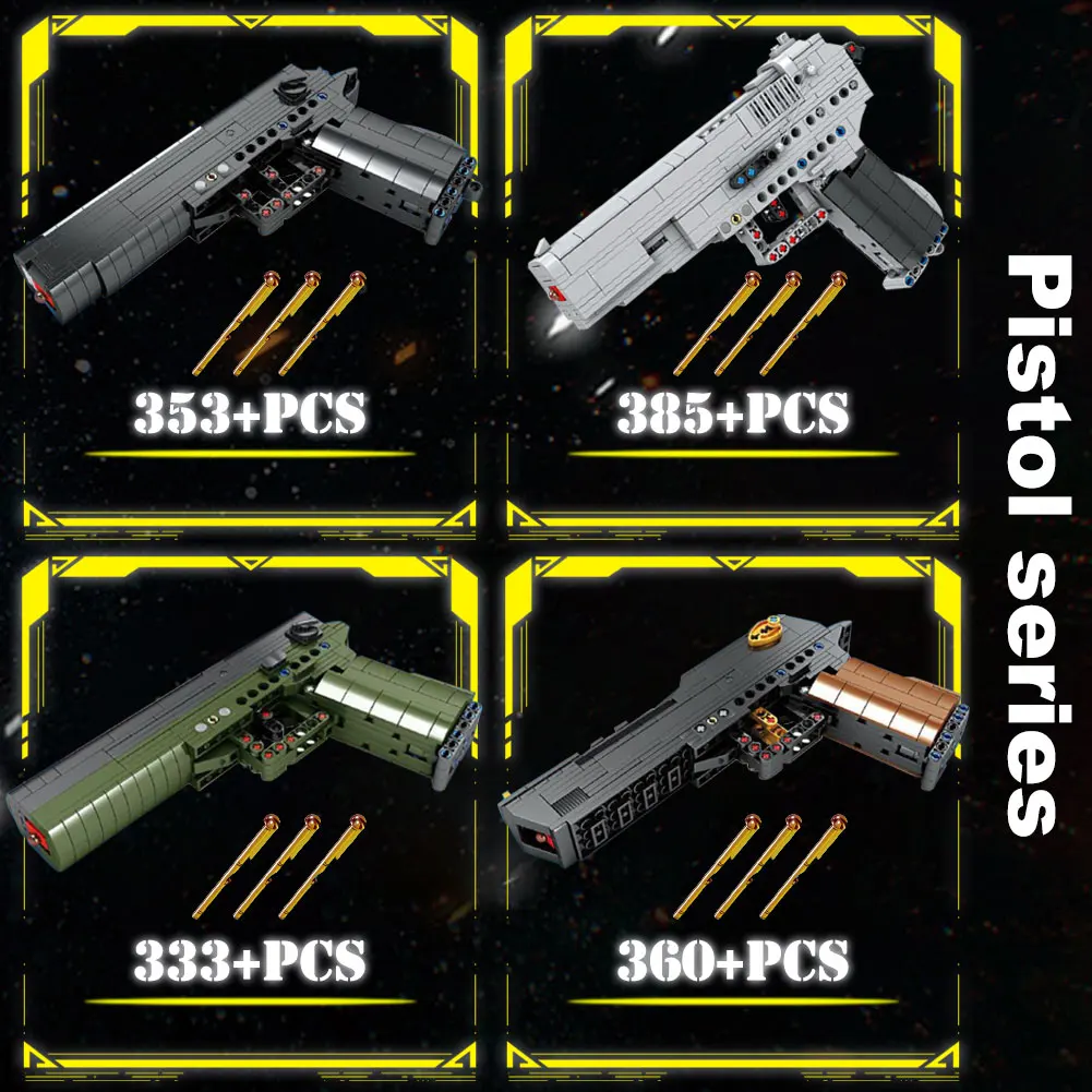 BZDA high-tech Gun Series Desert Eagle Pistol Submachine Military WW2 Toys Building Blocks For City Police Swat Chidren Gift
BZDA high-tech Gun Series Desert Eagle Pistol Submachine Military WW2 Toys Building Blocks For City Police Swat Chidren Gift