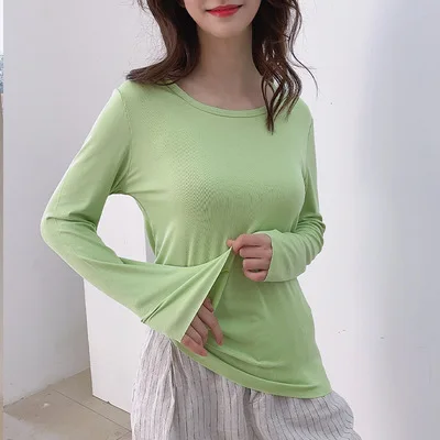 2021 NEW FASHION T-SHIRT Women's slim-fit spring and autumn 100 pure cotton round neck
2021 NEW FASHION T-SHIRT Women's slim-fit spring and autumn 100 pure cotton round neck