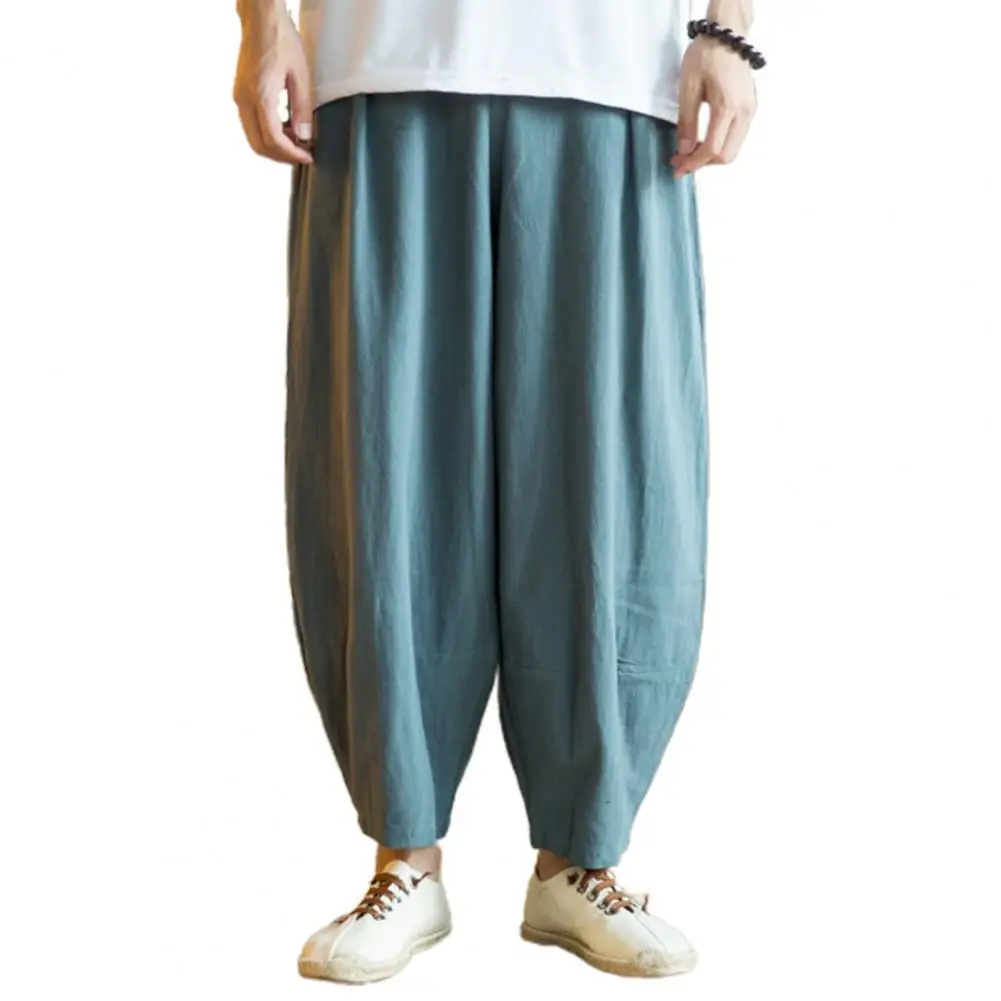 Solid Color Full-length Straight Elastic Waist Pockets Men Harem Pants Sweatpants for Sports
Solid Color Full-length Straight Elastic Waist Pockets Men Harem Pants Sweatpants for Sports