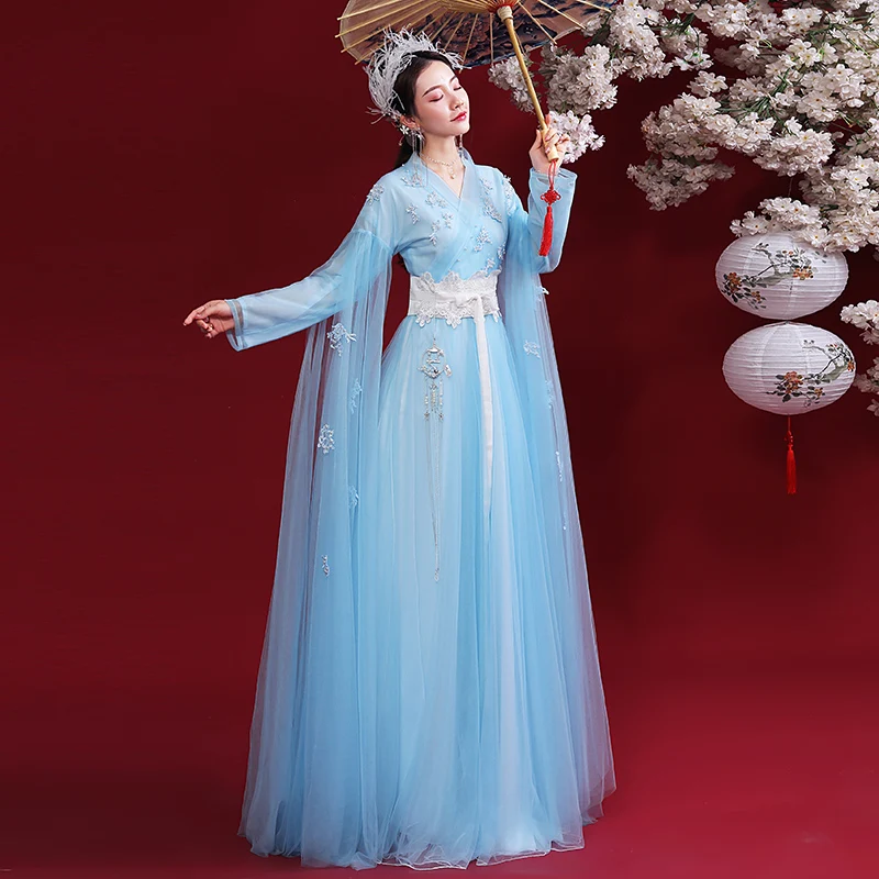 New Women Hanfu Traditional Chinese Clothing Embroidery Ancient Folk Stage Performance Dance Costumes Festival Outfit XS-3XL
New Women Hanfu Traditional Chinese Clothing Embroidery Ancient Folk Stage Performance Dance Costumes Festival Outfit XS-3XL