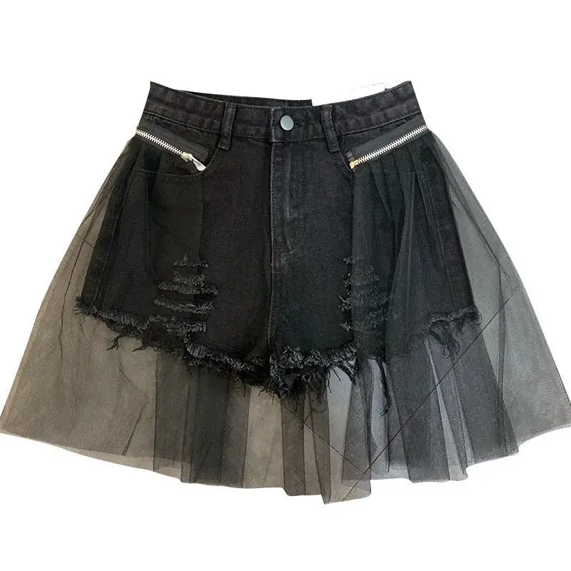 Net red same grapefruit mm2019 new summer yarn splicing hole detachable two wearing denim shorts for women
Net red same grapefruit mm2019 new summer yarn splicing hole detachable two wearing denim shorts for women