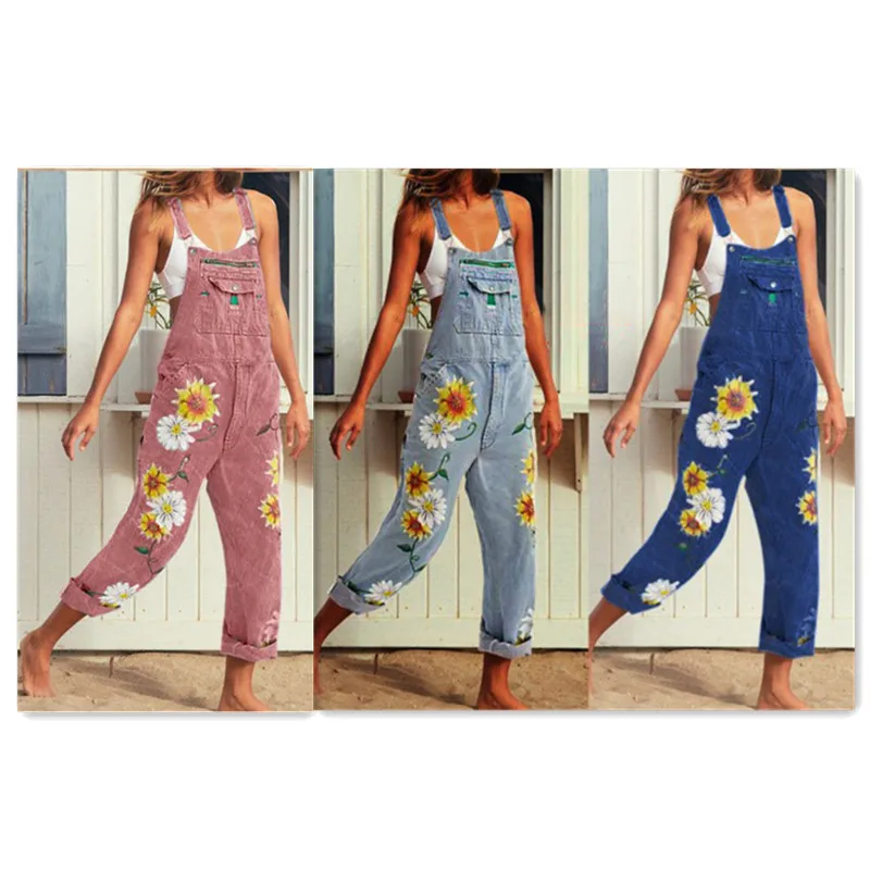 Jeans for Women European/American Ladies Printed Suspenders New Maiden Big Pocket Pants Overalls Mid Waisted Jeans
Jeans for Women European/American Ladies Printed Suspenders New Maiden Big Pocket Pants Overalls Mid Waisted Jeans