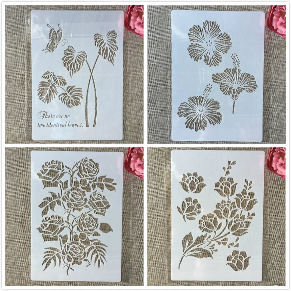 4Pcs A4 29cm Flower Leaves Butterfly DIY Layering Stencils Wall Painting Scrapbook Coloring Embossing Album Decorative Template
4Pcs A4 29cm Flower Leaves Butterfly DIY Layering Stencils Wall Painting Scrapbook Coloring Embossing Album Decorative Template