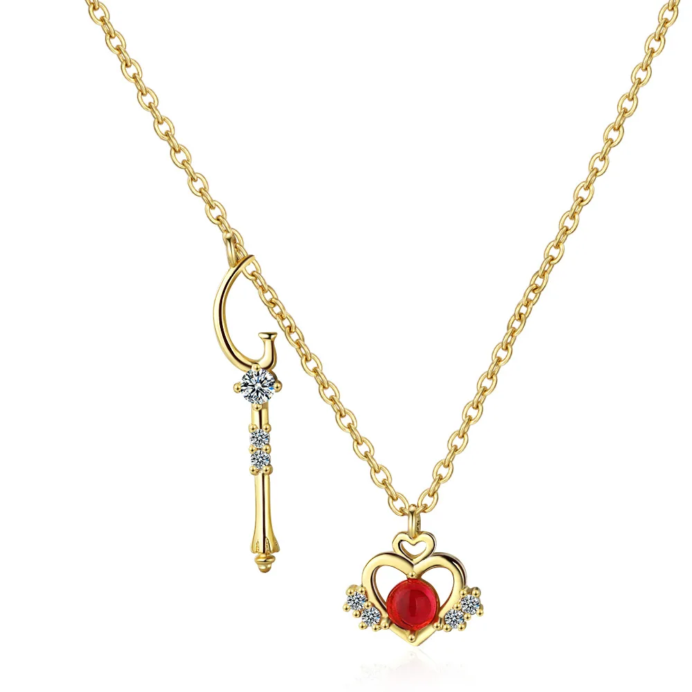 New Arrival 100% 925 Sterling Silver Sweet Love Heart Key Design Yellow Gold Color Ladies Short Choker Chain Women Necklace Gift
New Arrival 100% 925 Sterling Silver Sweet Love Heart Key Design Yellow Gold Color Ladies Short Choker Chain Women Necklace Gift