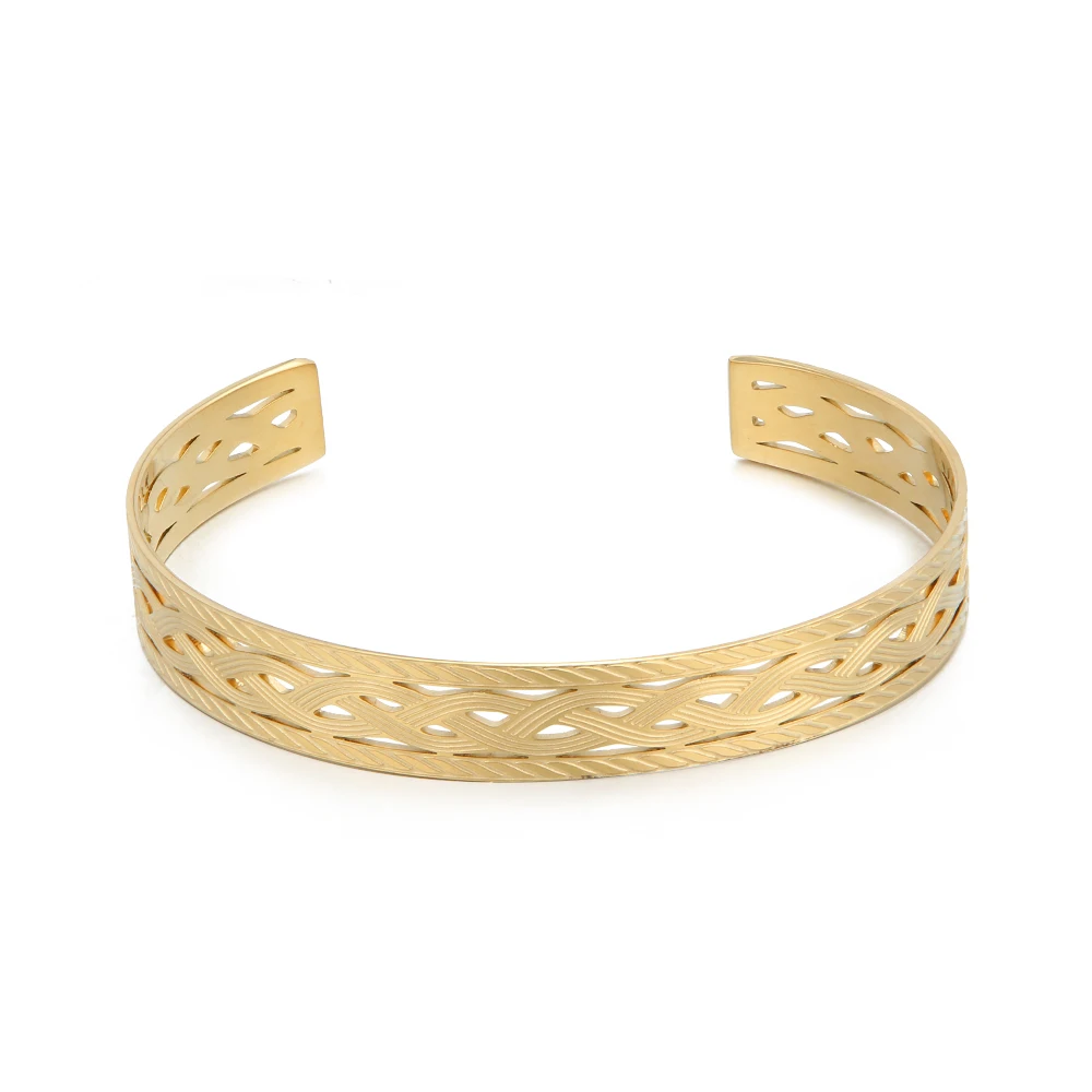 316L Stainless Steel Hollow Bangle Bracelet for Women 14K Metal Texture Opening Bangles pulseras mujer Party Anniversary Jewelry
316L Stainless Steel Hollow Bangle Bracelet for Women 14K Metal Texture Opening Bangles pulseras mujer Party Anniversary Jewelry