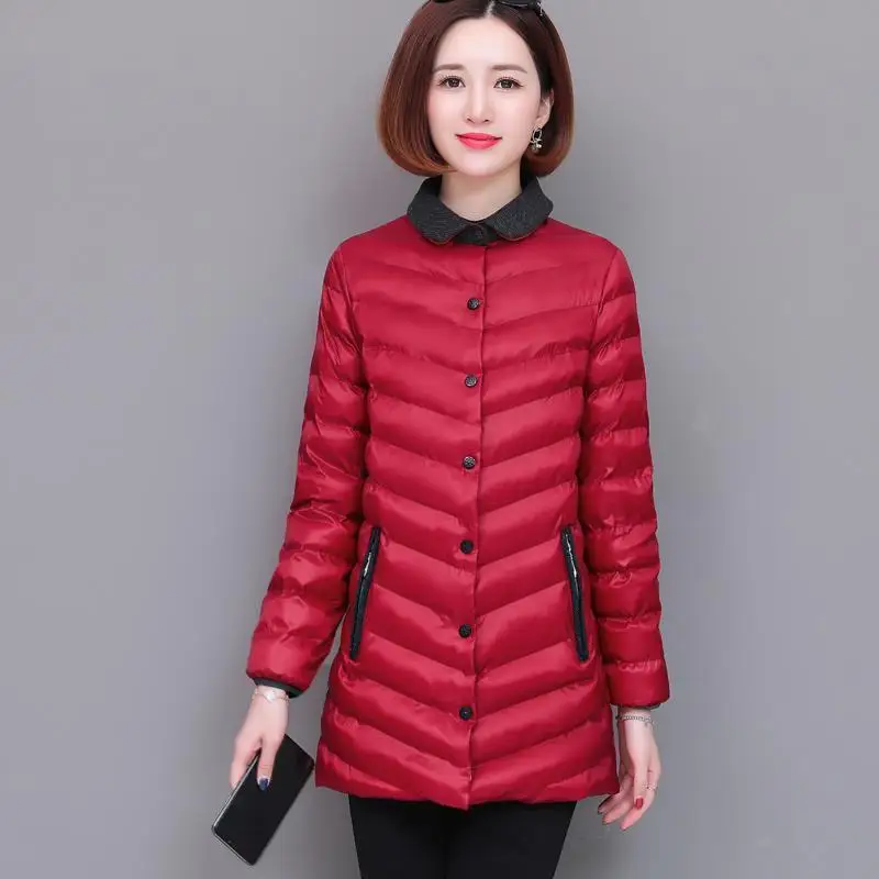 Down cotton light and medium length cotton padded jacket for women 2020 new middle-aged mom
Down cotton light and medium length cotton padded jacket for women 2020 new middle-aged mom