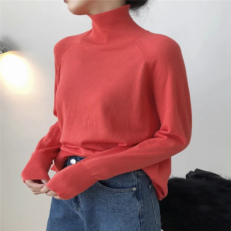 Autumn And Winter New Style Temperament Mid Neck Knitted Sweater Women Loose Inner Wear Light Soft Bottoming Shirt Top WomenC239
Autumn And Winter New Style Temperament Mid Neck Knitted Sweater Women Loose Inner Wear Light Soft Bottoming Shirt Top WomenC239