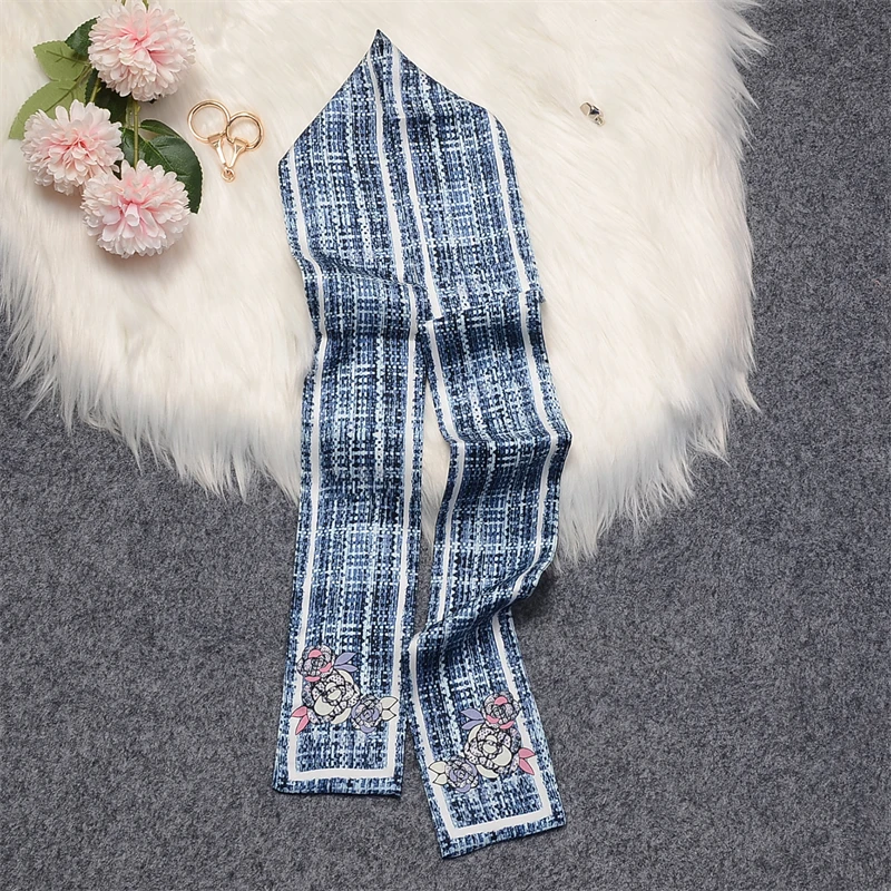 Summer Cool Silk Scarf Women Print Headscarf Tie Bag Handle Small Ribbon Headband Spring Autumn Ladies Neck Scarf Long Shawl
Summer Cool Silk Scarf Women Print Headscarf Tie Bag Handle Small Ribbon Headband Spring Autumn Ladies Neck Scarf Long Shawl