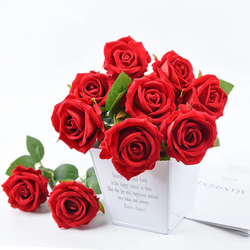 Diy Artificial Silk Flowers Rose Bouquet Home Decoration Accessories Wedding Party Scrapbook Fake Plants Flower Pots Decorative 
Diy Artificial Silk Flowers Rose Bouquet Home Decoration Accessories Wedding Party Scrapbook Fake Plants Flower Pots Decorative