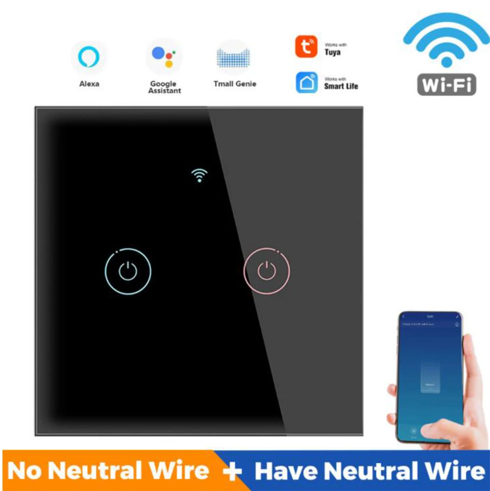 WIFI Smart Touch Switch 110V-240V Smart Life 1/2/3 Gang Wall Light Switch Panel For Google Home Tuya WiFi For Amazon Alexa
WIFI Smart Touch Switch 110V-240V Smart Life 1/2/3 Gang Wall Light Switch Panel For Google Home Tuya WiFi For Amazon Alexa