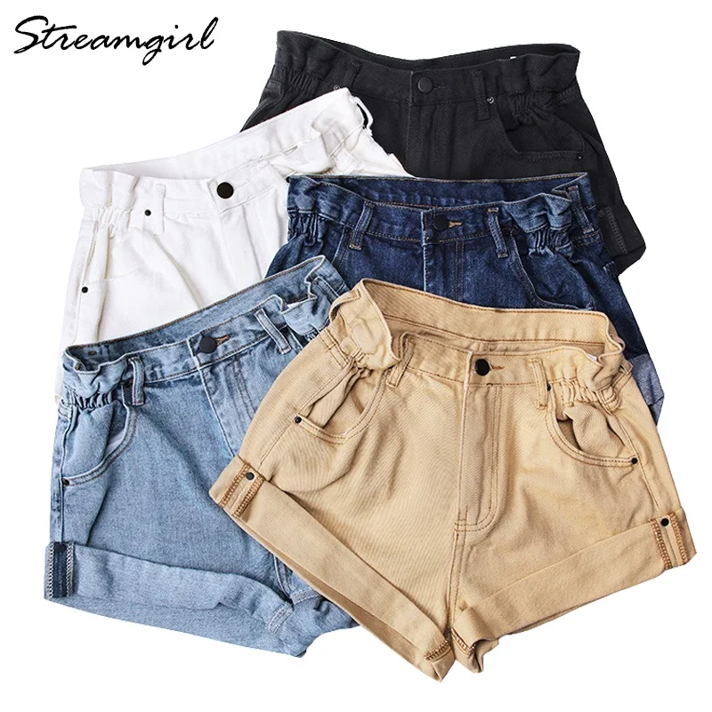 Streamgirl Denim Shorts Women's White Women Short Jeans Khaki Wide Leg Elastic Waist Vintage High Waist Shorts Women Summer 
Streamgirl Denim Shorts Women's White Women Short Jeans Khaki Wide Leg Elastic Waist Vintage High Waist Shorts Women Summer