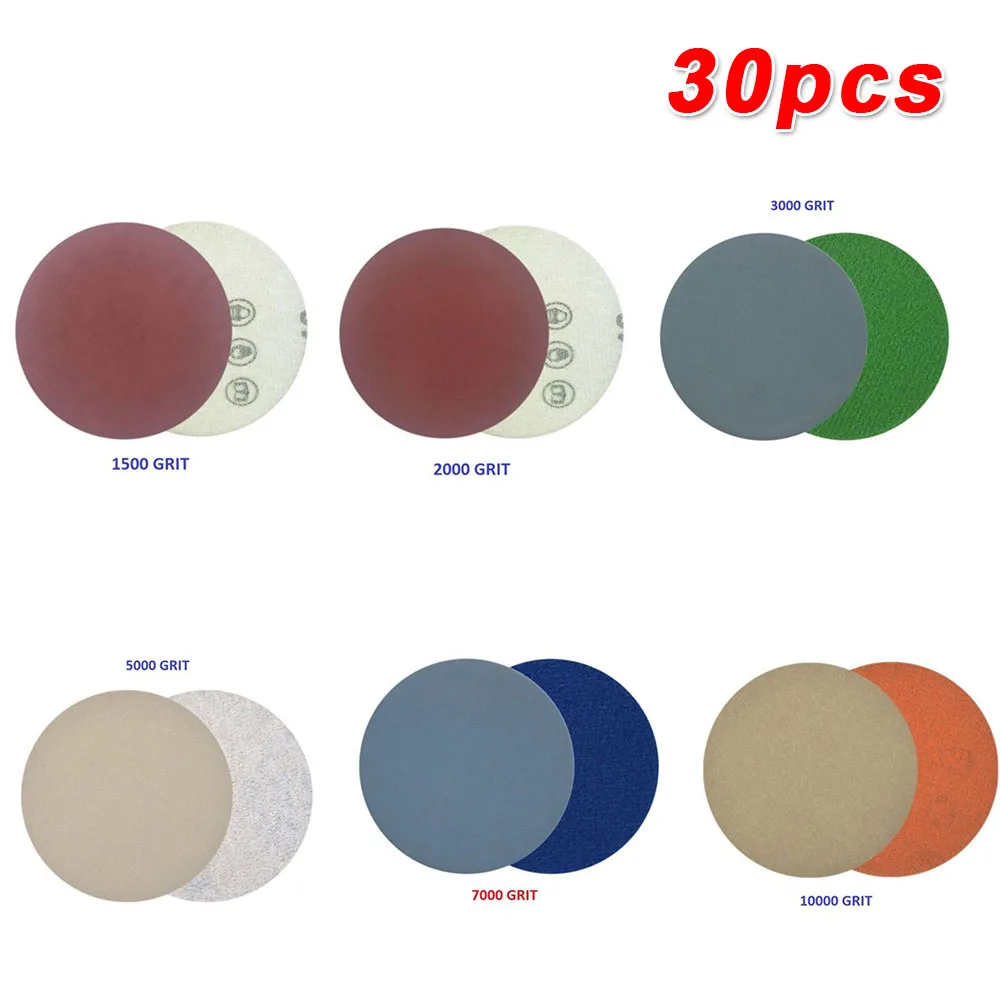 30pcs Round Sandpaper Disk Sand Sheets Grit 1500/2000/3000/5000/7000/10000 Hook And Loop Sanding Disc For Sander Grits
30pcs Round Sandpaper Disk Sand Sheets Grit 1500/2000/3000/5000/7000/10000 Hook And Loop Sanding Disc For Sander Grits