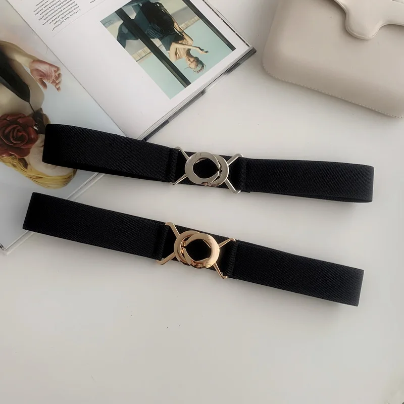 2020 New Elastic Wide Waist Belt Metal Buckle Ladies Dress Belt Solid Color Black Women Belts
2020 New Elastic Wide Waist Belt Metal Buckle Ladies Dress Belt Solid Color Black Women Belts