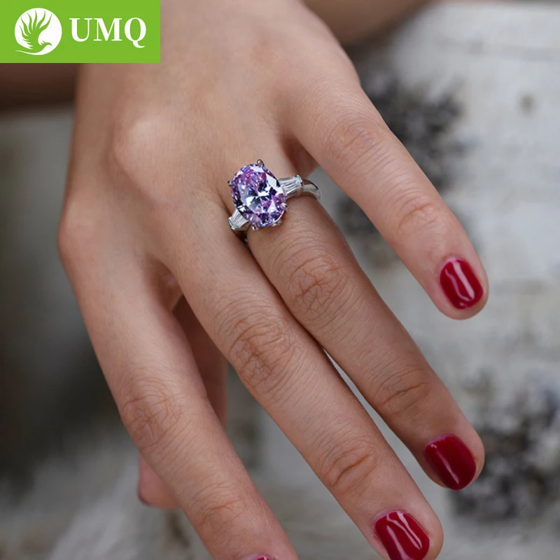 UMQ 100% 925 Sterling Silver Wedding Rings For Women Top Quality Sparkling Purple Pink High Carbon Diamond Party Fine Jewelry
UMQ 100% 925 Sterling Silver Wedding Rings For Women Top Quality Sparkling Purple Pink High Carbon Diamond Party Fine Jewelry
