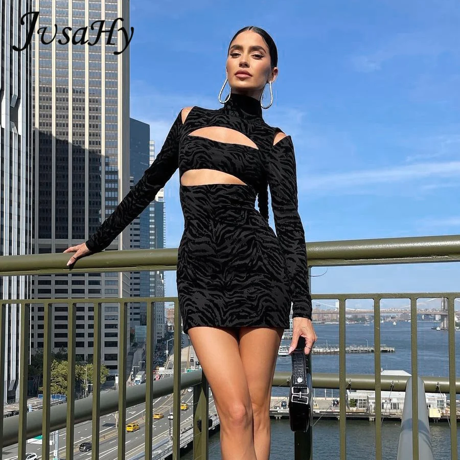 JuSaHy Sexy Hollow Out Leopard Print Mini Dress for Women Fashion Turtleneck Long Sleeves Stretchy Dress Midnight Party Clubwear
JuSaHy Sexy Hollow Out Leopard Print Mini Dress for Women Fashion Turtleneck Long Sleeves Stretchy Dress Midnight Party Clubwear