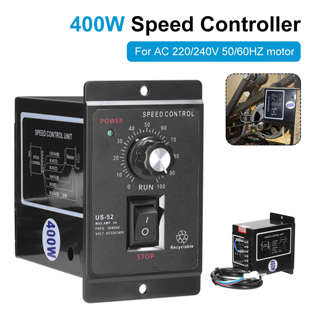 New 220V 50HZ 400W AC Motor Speed Controller with Switch & Knob 6 Pins Forward & Backward Mini Motor Speed Regulator Dimmer
New 220V 50HZ 400W AC Motor Speed Controller with Switch & Knob 6 Pins Forward & Backward Mini Motor Speed Regulator Dimmer