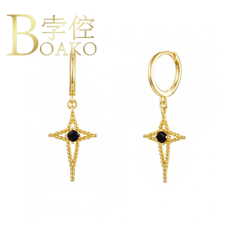 BOAKO Cross Black Zircon Earrings For Women 925 Sterling Silver Earrings Dangle Piercing Oreille Ear Cuff Pendientes #9.8
BOAKO Cross Black Zircon Earrings For Women 925 Sterling Silver Earrings Dangle Piercing Oreille Ear Cuff Pendientes #9.8