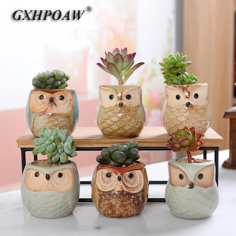 Owl Ceramics Flowerpot Succulents Suit Animal Flower Pots lovely Owl Mini Small Potted Plants Home Decoration Fine Art Ornaments
Owl Ceramics Flowerpot Succulents Suit Animal Flower Pots lovely Owl Mini Small Potted Plants Home Decoration Fine Art Ornaments