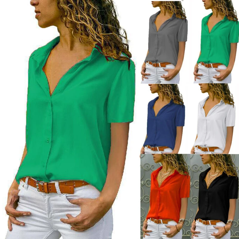 2020 Spring And Summer 5XL Oversize Women Tops Elegant Short Sleeve Solid V-Neck Sexy Chiffon White Blouse Casual Work Shirts
2020 Spring And Summer 5XL Oversize Women Tops Elegant Short Sleeve Solid V-Neck Sexy Chiffon White Blouse Casual Work Shirts