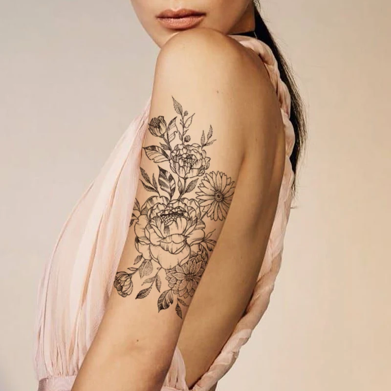 Temporary Tattoo Stickers Plain Flower Sunflower Peony Branches Leaves Fake Tattoos Waterproof Tatoos Arm Large Size for Women
Temporary Tattoo Stickers Plain Flower Sunflower Peony Branches Leaves Fake Tattoos Waterproof Tatoos Arm Large Size for Women