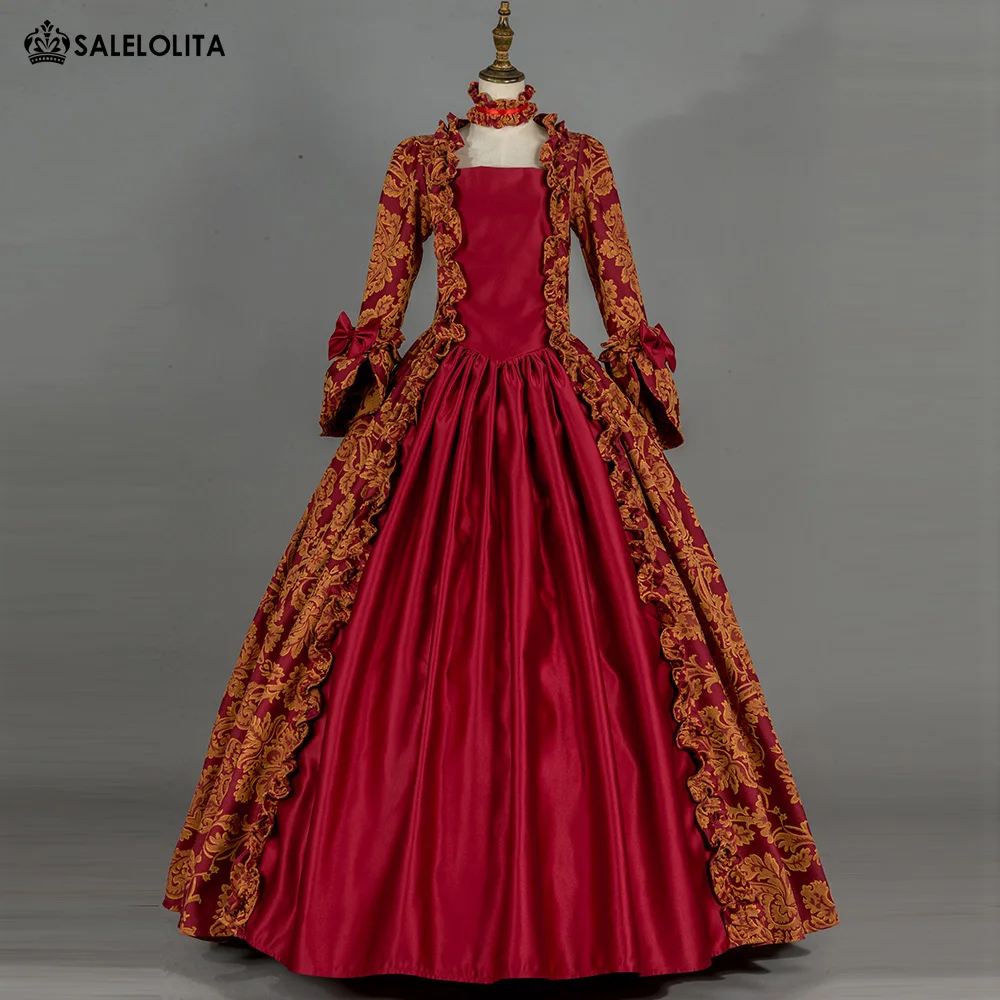 Renaissance Colonial Antique Floral Patterns Brocade Retro Victorian Ball Gown Historical Period Dress Halloween Costume Theater
Renaissance Colonial Antique Floral Patterns Brocade Retro Victorian Ball Gown Historical Period Dress Halloween Costume Theater