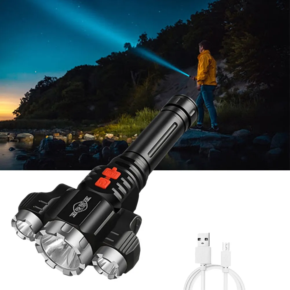 LED Strong Light Long-range Flashlight BlackABS Rechargeable Light Transmission Portable Night Riding Patrol Tactical-Flashlight
LED Strong Light Long-range Flashlight BlackABS Rechargeable Light Transmission Portable Night Riding Patrol Tactical-Flashlight
