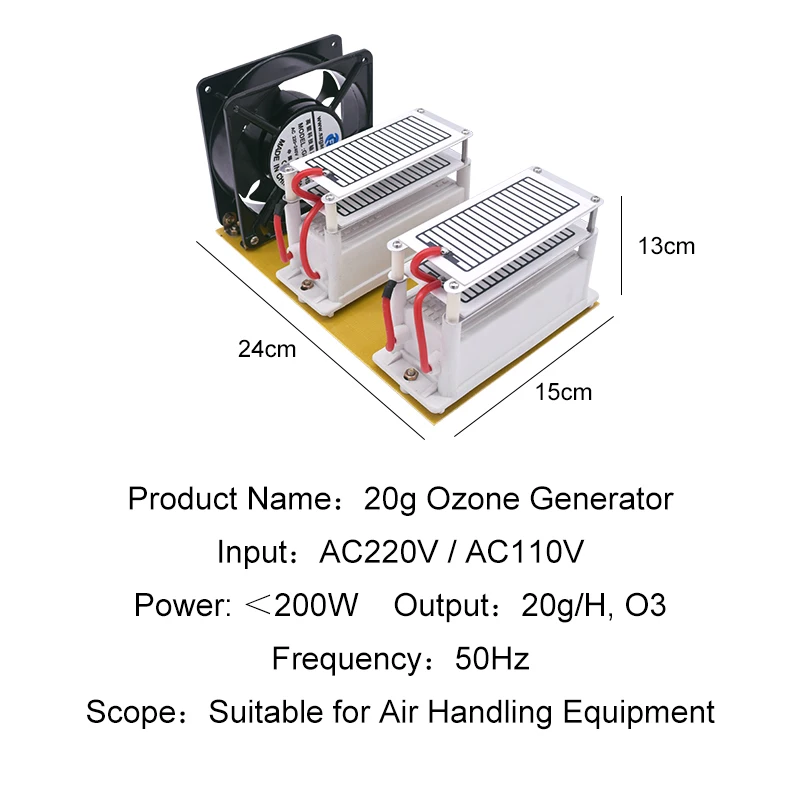 220V/110V 20g/h Ozone Generator Ozone Double Integrated Long Life Ceramic Plate Ozonizer Air Purifier
220V/110V 20g/h Ozone Generator Ozone Double Integrated Long Life Ceramic Plate Ozonizer Air Purifier