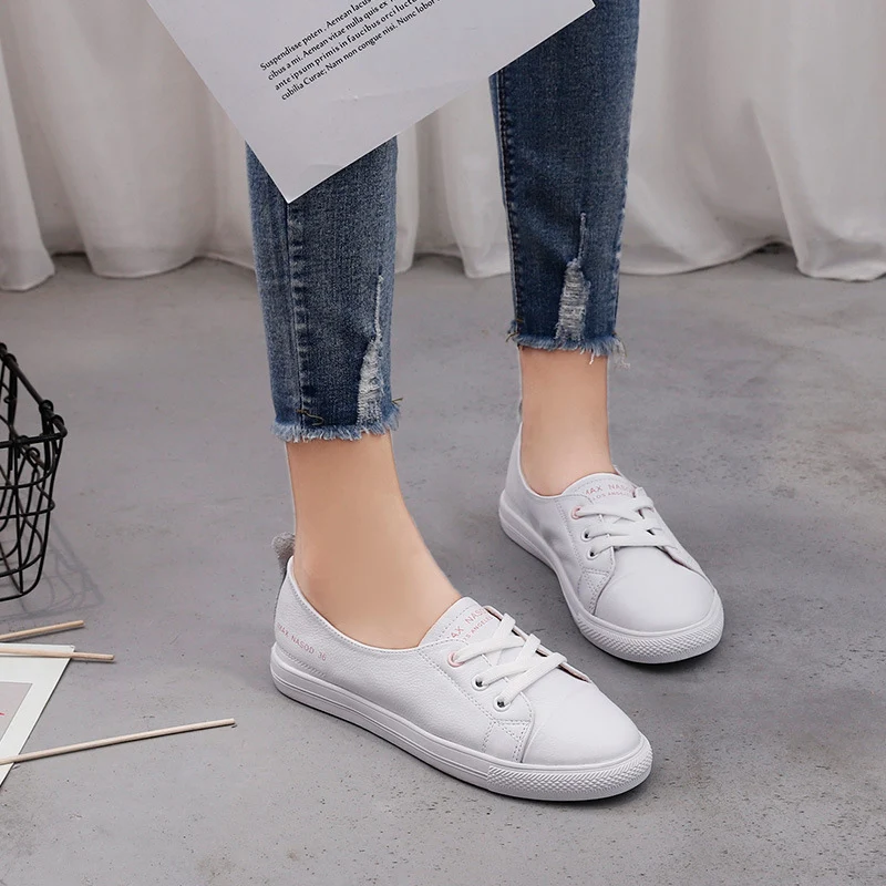 FAKUNTN Women's Leather Sneakers Women Casual Fashionable Sports Shoes Vulcanized Woman Summer Flat Shoe Ladies White Lacing 40 
FAKUNTN Women's Leather Sneakers Women Casual Fashionable Sports Shoes Vulcanized Woman Summer Flat Shoe Ladies White Lacing 40