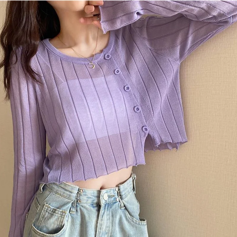 Blouses Women 4 Colors Summer Thin Sun-proof Button Solid Long Sleeve Leisure Minimalist Female Loose Cropped Basic Elelgant Ins
Blouses Women 4 Colors Summer Thin Sun-proof Button Solid Long Sleeve Leisure Minimalist Female Loose Cropped Basic Elelgant Ins