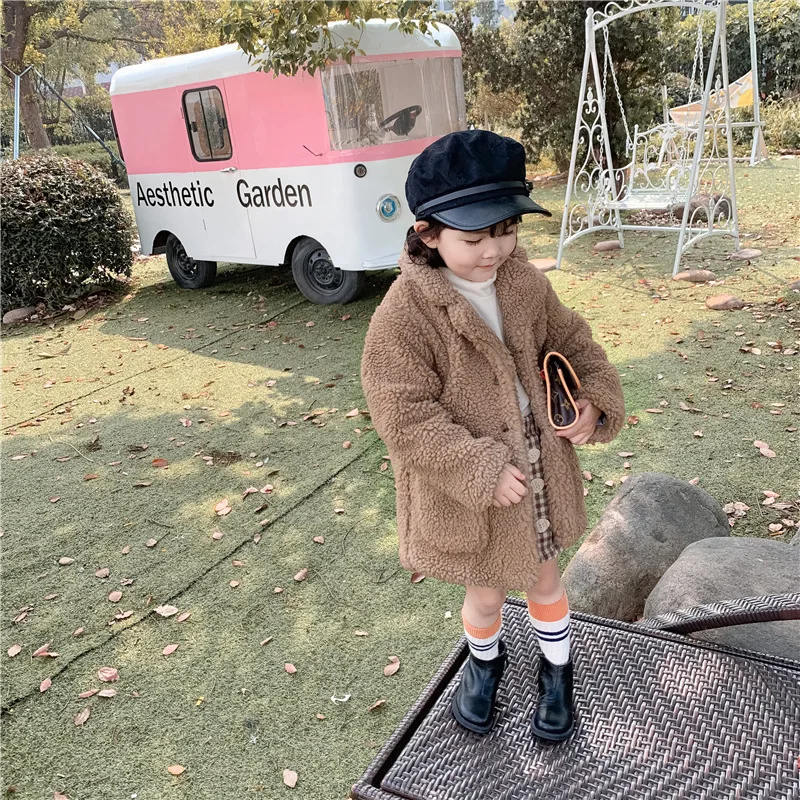 Детская одежда в Корейском стиле новинка 2020 детское меховое пальто из сетчатого