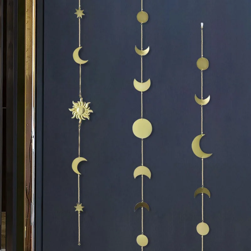 Metal Round Piece Sun Moon Shape Hanging Decoration Photo kids Living Room Wall Hanging Decoration With Chains
Metal Round Piece Sun Moon Shape Hanging Decoration Photo kids Living Room Wall Hanging Decoration With Chains