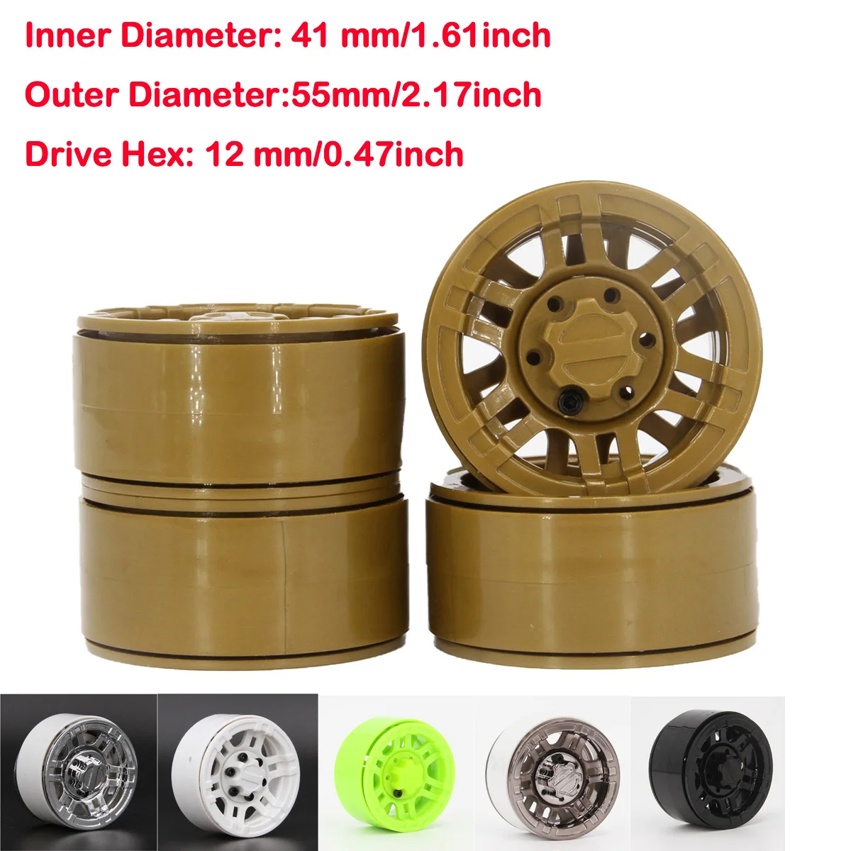 4PCS 1.9" Beadlock Wheel Rim for 1/10 RC Crawler Traxxas Axial SCX10 90046 AXI03007 Redcat TAMIYA CC01 D90 TF2 Traxxas TRX4
4PCS 1.9" Beadlock Wheel Rim for 1/10 RC Crawler Traxxas Axial SCX10 90046 AXI03007 Redcat TAMIYA CC01 D90 TF2 Traxxas TRX4