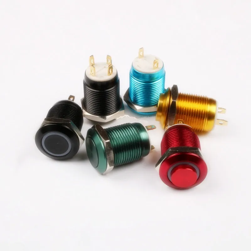 12mm metal button power symbol ring self-reset flat head high head lighted small start switch 
12mm metal button power symbol ring self-reset flat head high head lighted small start switch