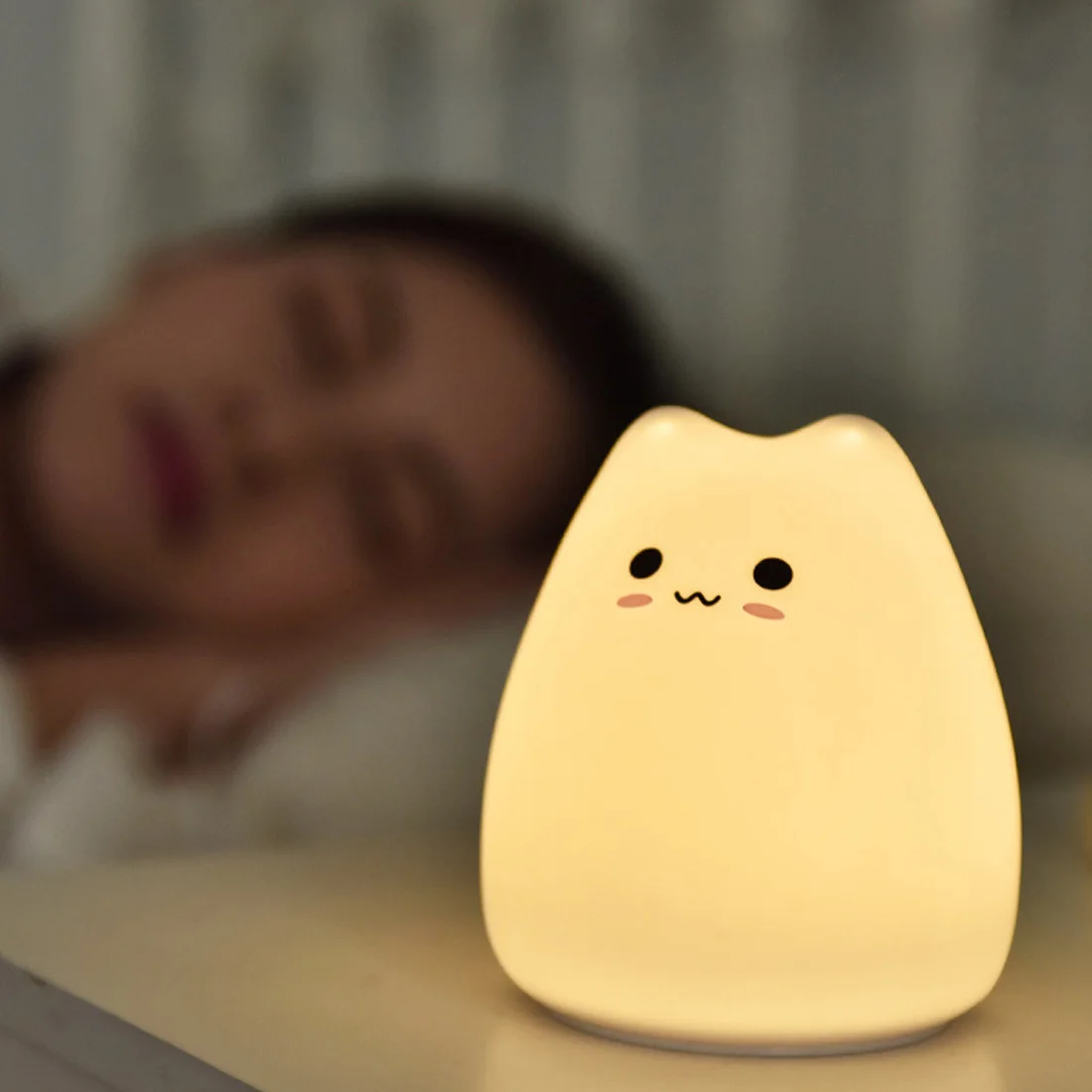 Cat Silicone Animal Light 7 Colors Sleepping Creative Touch Sensor LED Night Lamp Colorful Child Holiday Gift Bedroom Desktop 
Cat Silicone Animal Light 7 Colors Sleepping Creative Touch Sensor LED Night Lamp Colorful Child Holiday Gift Bedroom Desktop