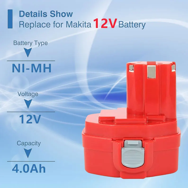 Никель-металлогидридный Аккумулятор для Makita, модели 4000, 1220, 1222, 1233, 1200, 1201, 1234, 1235, 192598-2, PA12, 6213d, 6217d
Никель-металлогидридный Аккумулятор для Makita, модели 4000, 1220, 1222, 1233, 1200, 1201, 1234, 1235, 192598-2, PA12, 6213d, 6217d