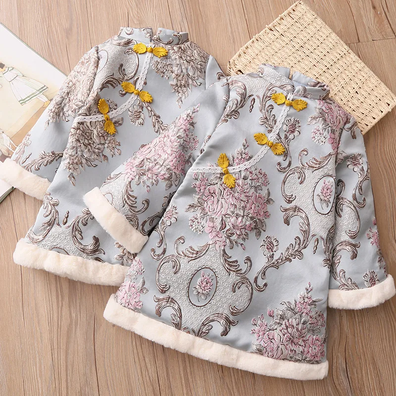 Girls Winter Cheongsam 2021 New Year 2-10 Years Embroidery Plus Velvet Ethnic Chinese Tang Style Thickening Kids Baby Girl Dress
Girls Winter Cheongsam 2021 New Year 2-10 Years Embroidery Plus Velvet Ethnic Chinese Tang Style Thickening Kids Baby Girl Dress