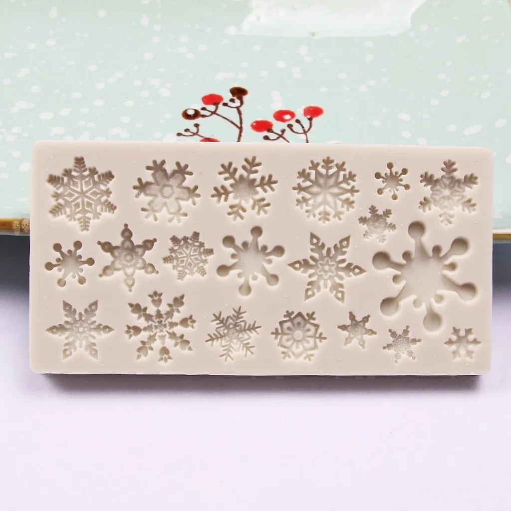 

Christmas Snowflake Silicone Sugarcraft Gum Paste Mold for Cake Cupcake Topper Decor Chocolate Candy Polymer Clay Resin Mold