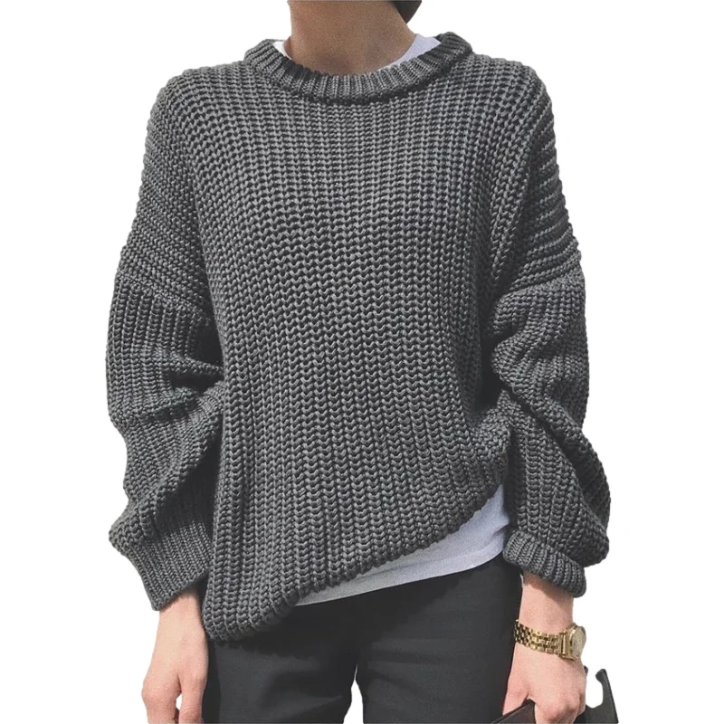2021 Sueter Mujer Round Neck Long-sleeve Loose Sweater, Women's Knitted Pullover For Autumn Shoulder, Female, Vintage Fashion
2021 Sueter Mujer Round Neck Long-sleeve Loose Sweater, Women's Knitted Pullover For Autumn Shoulder, Female, Vintage Fashion