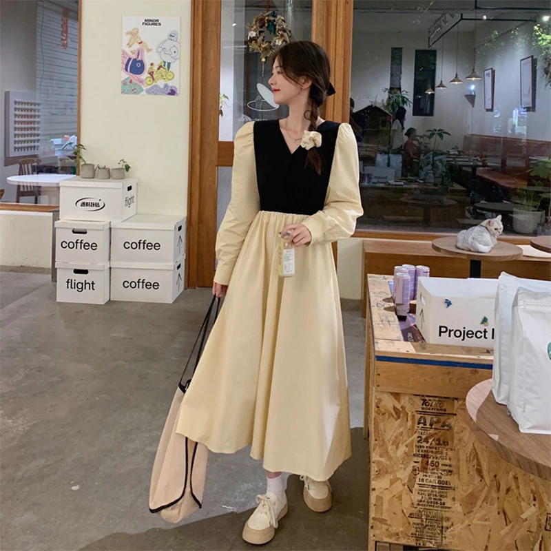 Panel Pleated High Waist Dress Women Long Sleeve Sexy V Neck Spring Autumn Clothes Elegant French Sweet Girls Maxi Dresses Party
Panel Pleated High Waist Dress Women Long Sleeve Sexy V Neck Spring Autumn Clothes Elegant French Sweet Girls Maxi Dresses Party