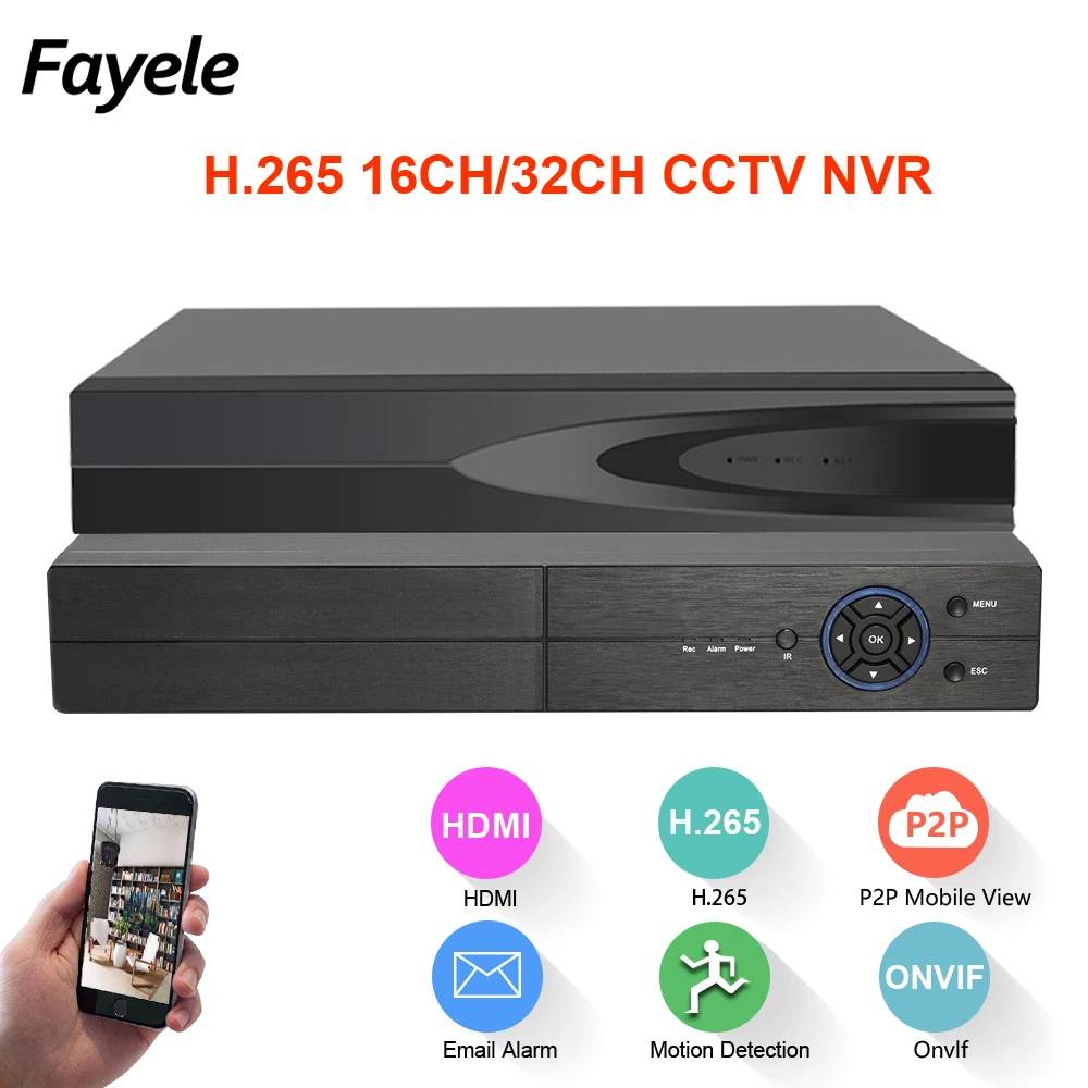 Камера видеонаблюдения HD IP 1080P 5MP 16CH NVR 4K 8MP 32CH сетевой видеорегистратор P2P