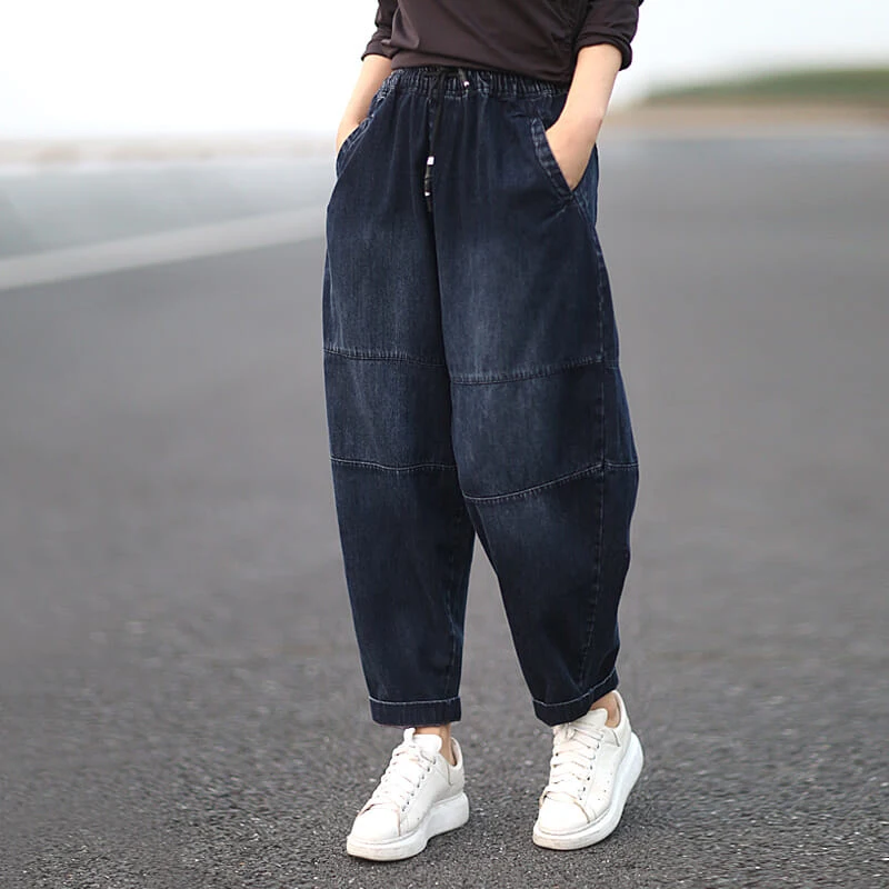 Autumn New Arts Style Women Elastic Waist Loose Jeans All-matched Casual Cotton Denim Harem Pants Plus Size vintage Jeans
Autumn New Arts Style Women Elastic Waist Loose Jeans All-matched Casual Cotton Denim Harem Pants Plus Size vintage Jeans