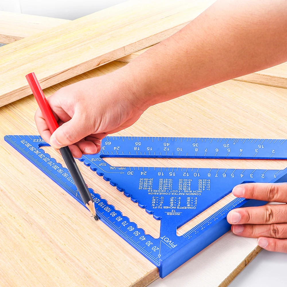 12 inch Metric Angle Ruler Aluminum Alloy Triangular Measuring Ruler Woodwork Speed Square Triangle Angle Protractor
12 inch Metric Angle Ruler Aluminum Alloy Triangular Measuring Ruler Woodwork Speed Square Triangle Angle Protractor