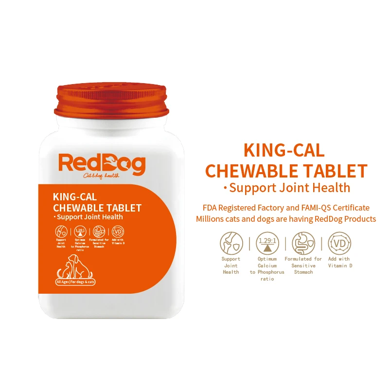 RedDog Calcium Tablets/Joint Health/Easily Absorbed/Vitamin D/Vitamins Supplement for Cats Cat Foods Dog Products Cat Accesories
RedDog Calcium Tablets/Joint Health/Easily Absorbed/Vitamin D/Vitamins Supplement for Cats Cat Foods Dog Products Cat Accesories