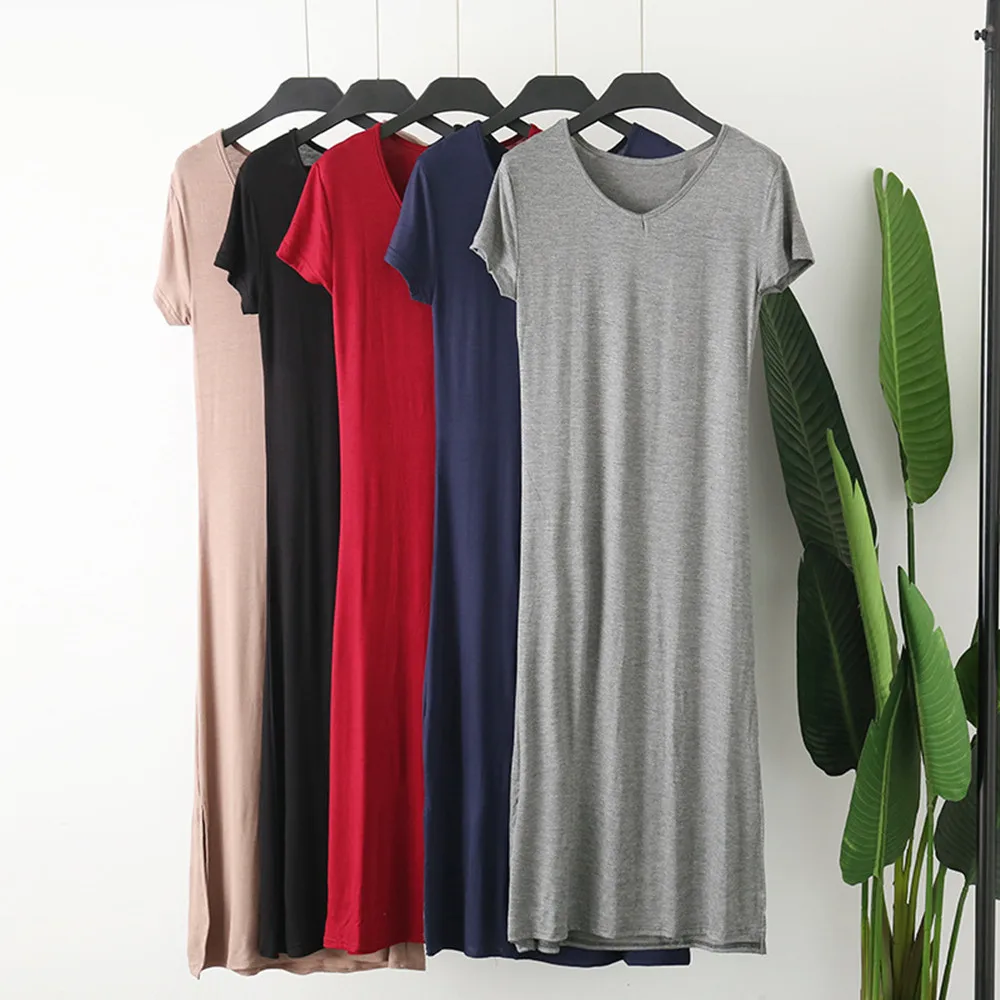 Fdfklak Modal Women's Nightgown Long Nighty Sexy Underwear Summer Dress 2020 New Hot Lingerie Short Sleeve Sleeping Dress
Fdfklak Modal Women's Nightgown Long Nighty Sexy Underwear Summer Dress 2020 New Hot Lingerie Short Sleeve Sleeping Dress