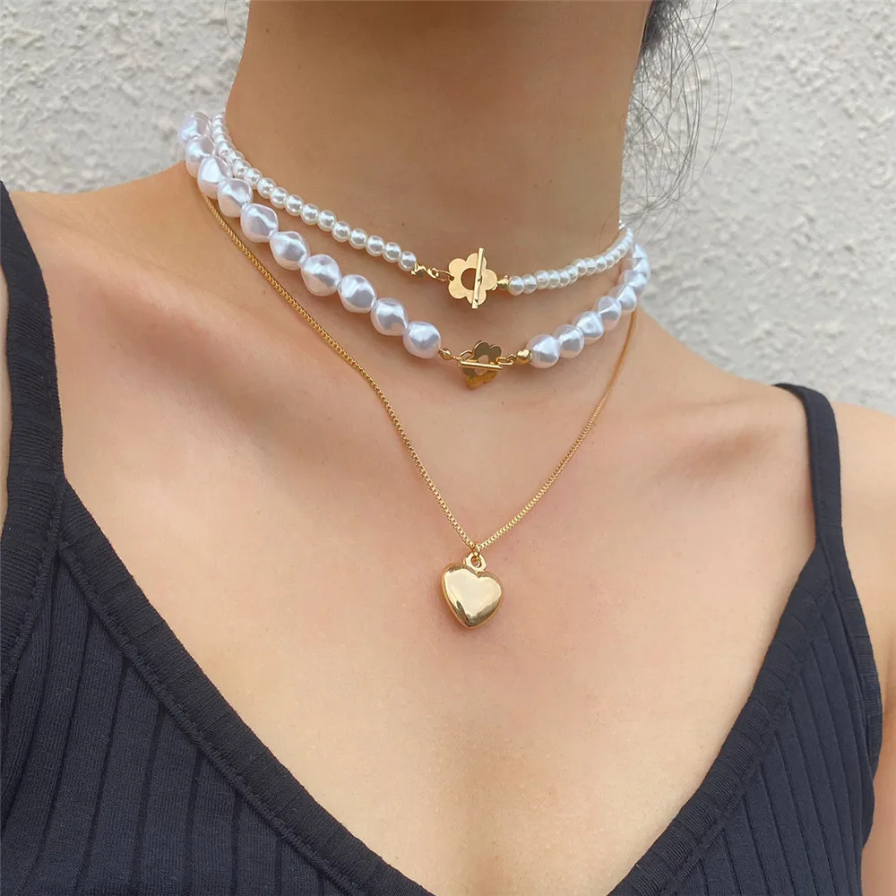 Bohemia Pearl Chain Necklace Gold Color Lariat Sweet Heart Pedant Choker Necklace for Women Layer Vintage Fashion Collar Jewely
Bohemia Pearl Chain Necklace Gold Color Lariat Sweet Heart Pedant Choker Necklace for Women Layer Vintage Fashion Collar Jewely