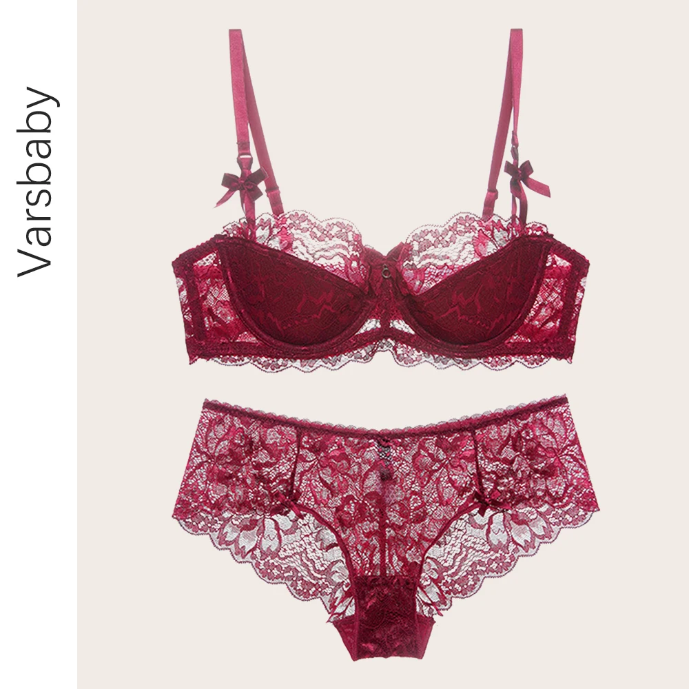 Varsbaby sexy half cup transparent lingerie women ladies ultra-thin cotton breathable bow lace underwear set
Varsbaby sexy half cup transparent lingerie women ladies ultra-thin cotton breathable bow lace underwear set