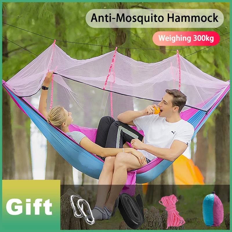 2021 Camping Hammock Go Swing With Mosquito Net Double Person Hammock Ultralight Outdoor Hunting Tourist Portable Hammock Tent
2021 Camping Hammock Go Swing With Mosquito Net Double Person Hammock Ultralight Outdoor Hunting Tourist Portable Hammock Tent