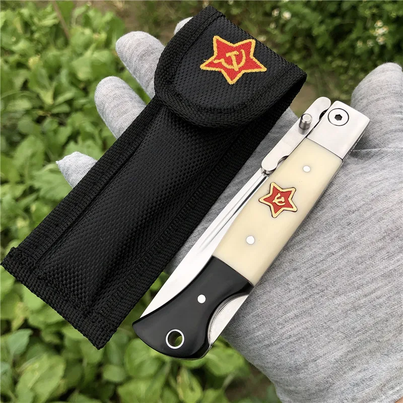 Russian Finka NKVD KGB Tactical Folding Knife Five-Star Camping Survival Pocket Knife Military Utilitiy EDC Tool Nylon Case 
Russian Finka NKVD KGB Tactical Folding Knife Five-Star Camping Survival Pocket Knife Military Utilitiy EDC Tool Nylon Case